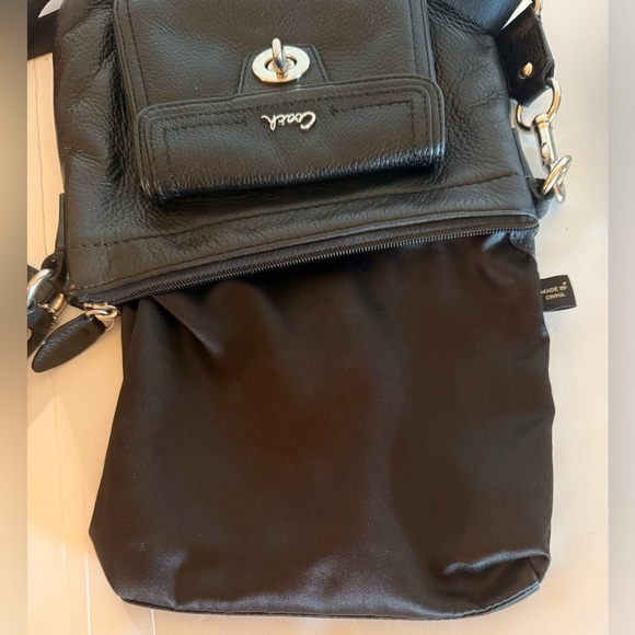 COACH Swing Pack Crossbody Pebbled Leather Bag Turn Lock Dusty Authenticated - Picture 11 of 16